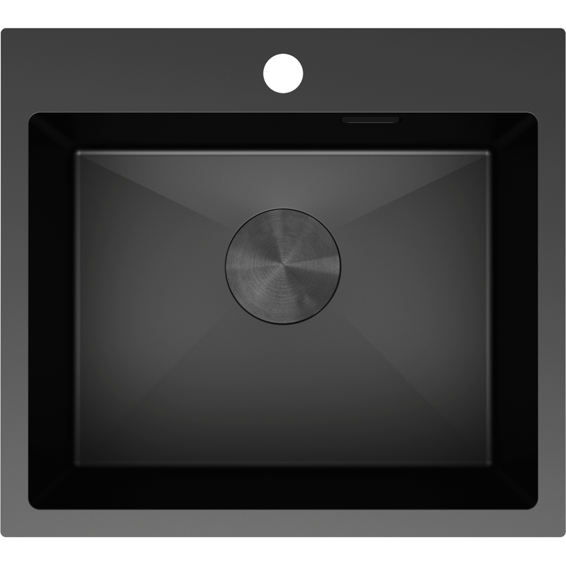 Mexen Solix Einbauspüle aus Edelstahl, 1 Becken, 500 x 450 mm, schwarz - 6402501000-70