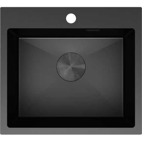Mexen Solix Einbauspüle aus Edelstahl, 1 Becken, 500 x 450 mm, schwarz - 6402501000-70