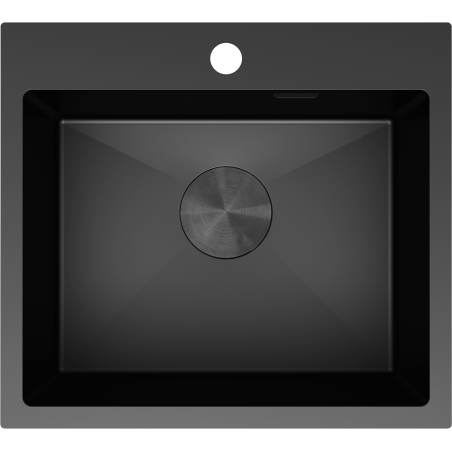 Mexen Solix svart diskbänk i stål med 1 kammare, 500 x 450 mm - 6402501000-70