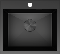 Mexen Solix νεροχύτης από ανοξείδωτο χάλυβα, 1 θάλαμος, 500 x 450 mm, μαύρος