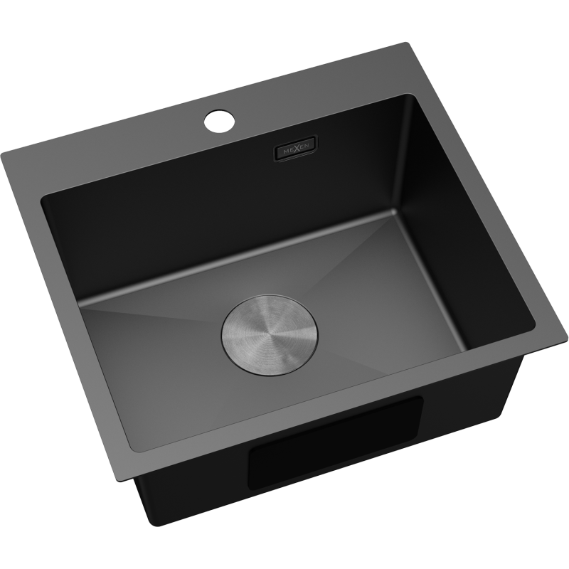 Mexen Solix stainless steel sink 1-bowl 500 x 450 mm, black - 6402501000-70