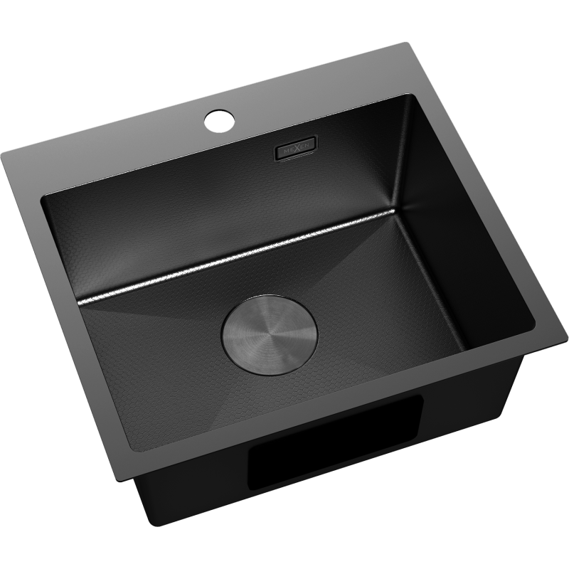 Mexen Solix teräksinen keittiöallas, yksi lokero, 500 x 450 mm, musta HC - 6402501000-70HC