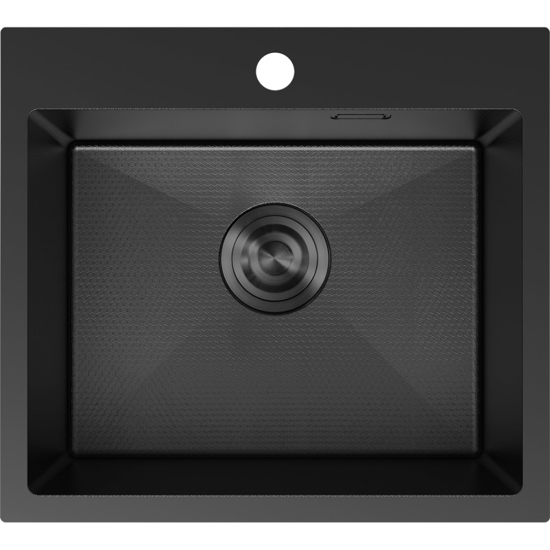 Mexen Solix terasest köögivalamu, 1-kausiline, 500 x 450 mm, must HC - 6402501000-70HC