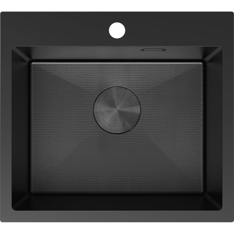 Mexen Solix fregadero de acero inoxidable de 1 cuba 500 x 450 mm, negro HC - 6402501000-70HC