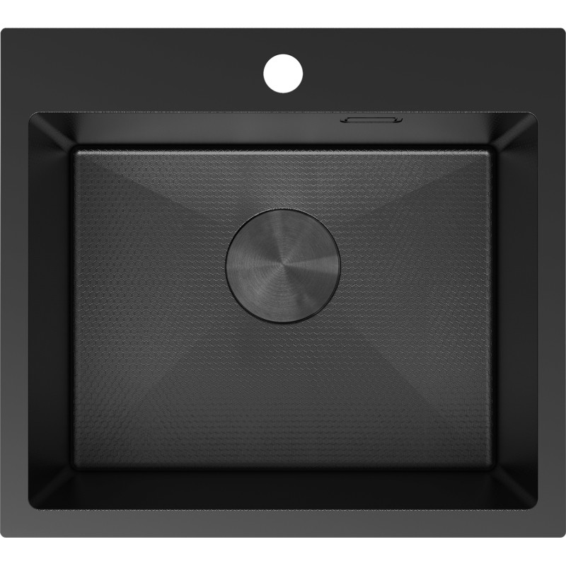 Mexen Solix terasest köögivalamu, 1-kausiline, 500 x 450 mm, must HC - 6402501000-70HC