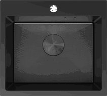 Mexen Solix stalen spoelbak 1-komerig 500 x 450 mm, zwart HC - 6402501000-70HC