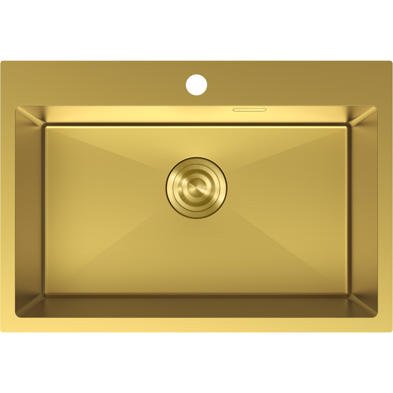 Mexen Solix lava-loiça em aço inoxidável de 1 bacia 650 x 450 mm, dourado - 6403651000-55