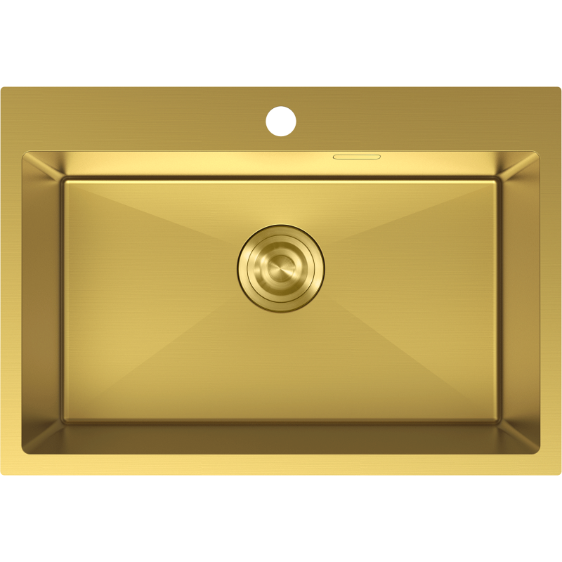 Mexen Solix Spülbecken aus Edelstahl, 1-beckig, 650 x 450 mm, gold - 6403651000-55