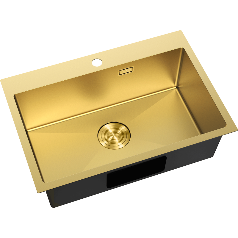 Mexen Solix lavello in acciaio 1-vasca 650 x 450 mm, dorato - 6403651000-55