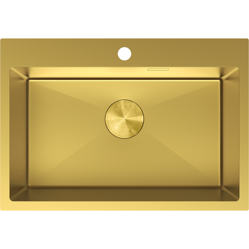 Mexen Solix fregadero de acero de 1 tazón 650 x 450 mm, dorado - 6403651000-55