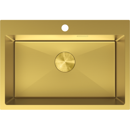 Mexen Solix fregadero de acero de 1 tazón 650 x 450 mm, dorado - 6403651000-55