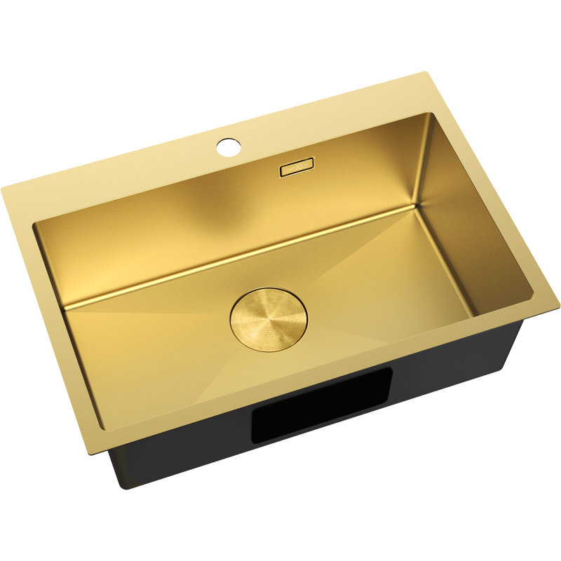 Mexen Solix lava-loiça em aço inoxidável de 1 bacia 650 x 450 mm, dourado - 6403651000-55