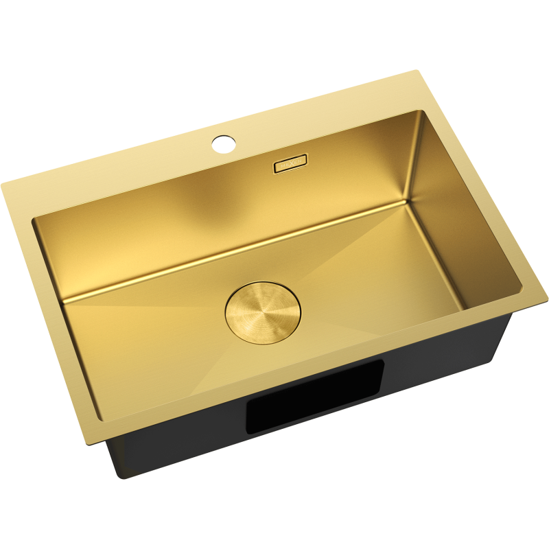 Mexen Solix Spülbecken aus Edelstahl, 1-beckig, 650 x 450 mm, gold - 6403651000-55