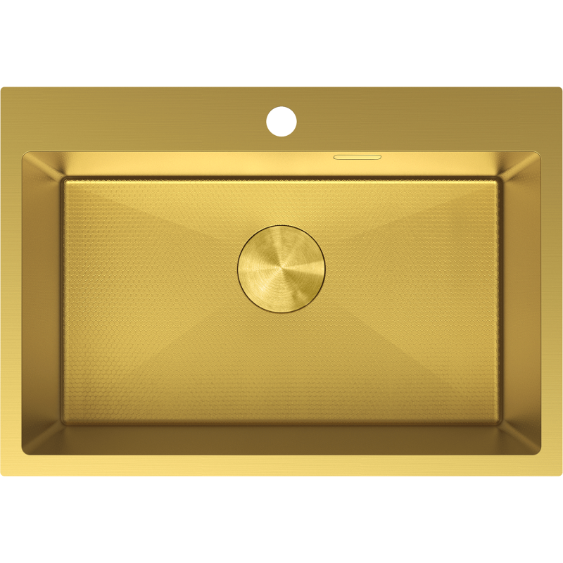 Mexen Solix évier en acier inoxydable 1 cuve 650 x 450 mm, doré HC - 6403651000-55HC