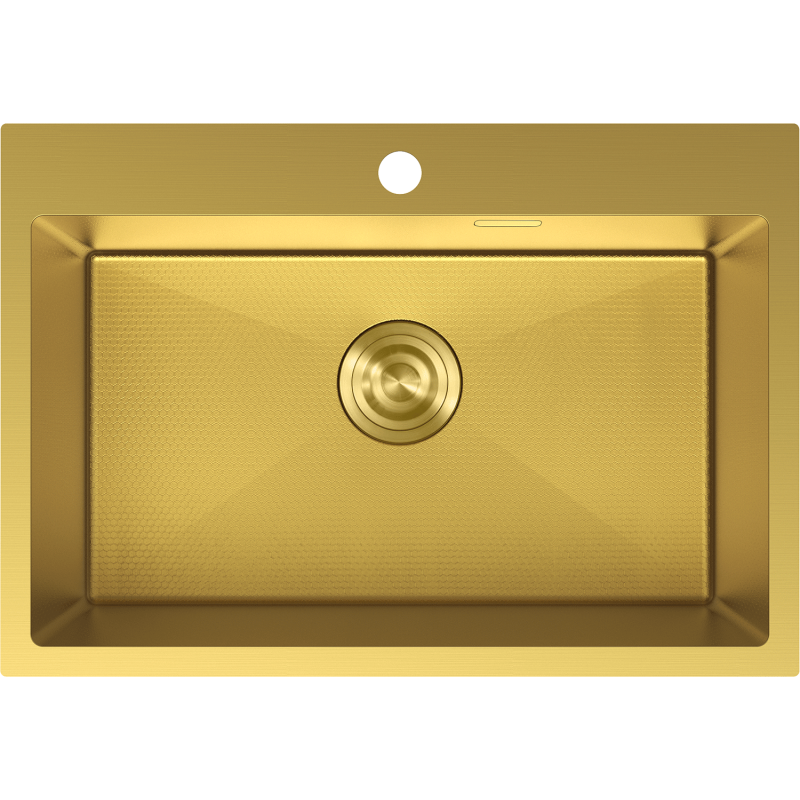 Mexen Solix roestvrijstalen gootsteen 1-kompartment 650 x 450 mm, gouden HC - 6403651000-55HC