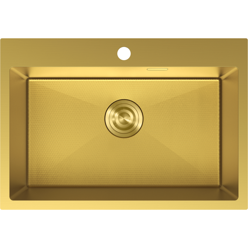 Mexen Solix zlewozmywak stalowy 1-komorowy 650 x 450 mm, złoty HC - 6403651000-55HC
