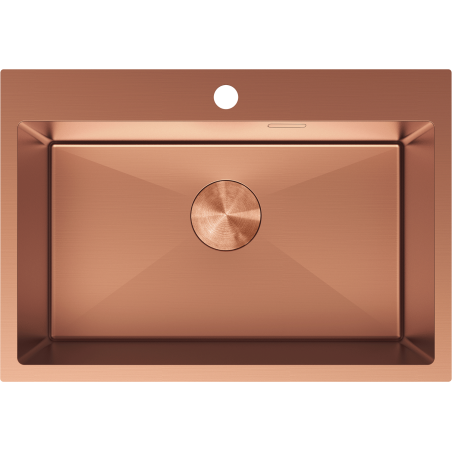Mexen Solix stainless steel sink, 1-bowl 650 x 450 mm, copper - 6403651000-65