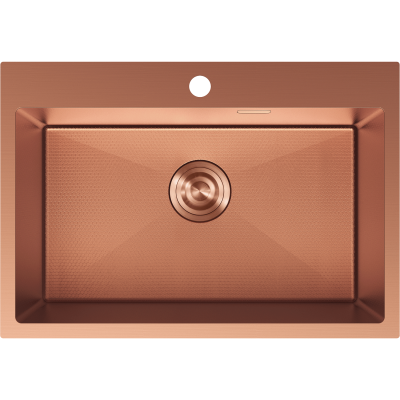 Mexen Solix stainless steel sink 1-bowl 650 x 450 mm, copper HC - 6403651000-65HC