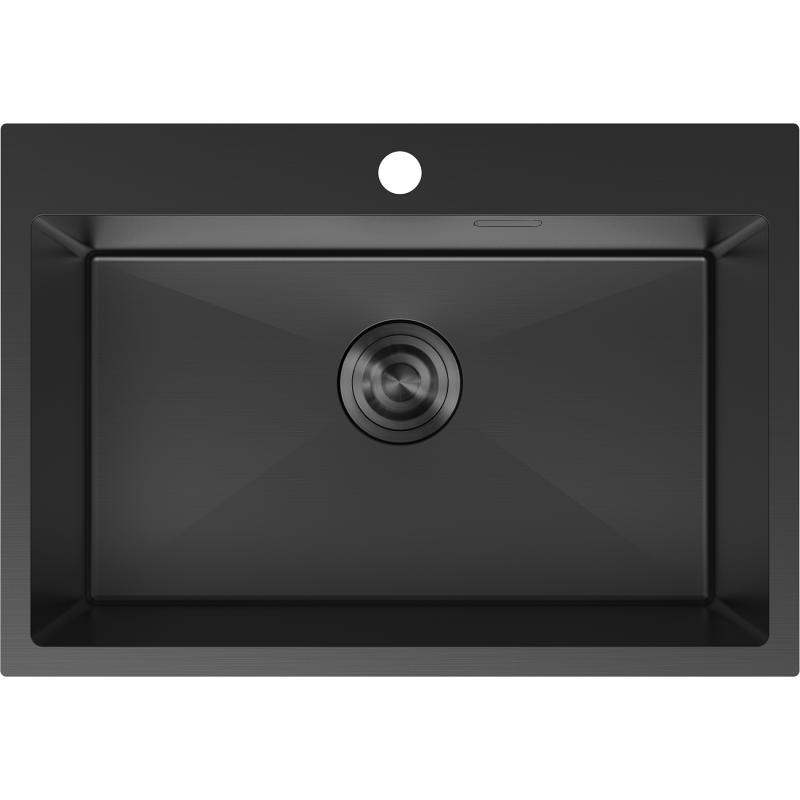 Mexen Solix lava-loiça em aço inoxidável de 1 cuba 650 x 450 mm, preto - 6403651000-70