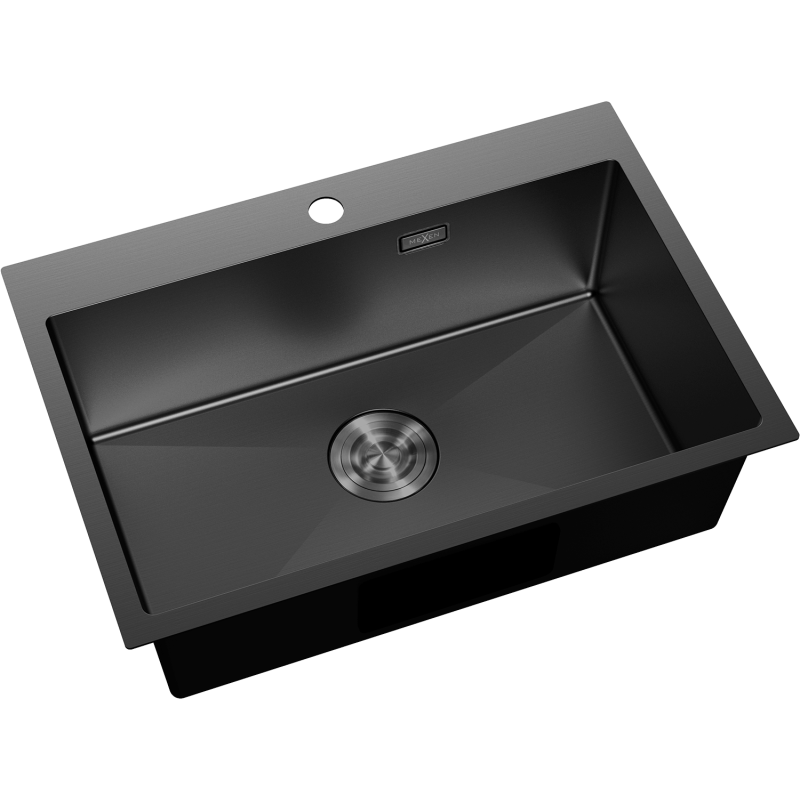 Mexen Solix fregadero de acero inoxidable de 1 cubeta 650 x 450 mm, negro - 6403651000-70
