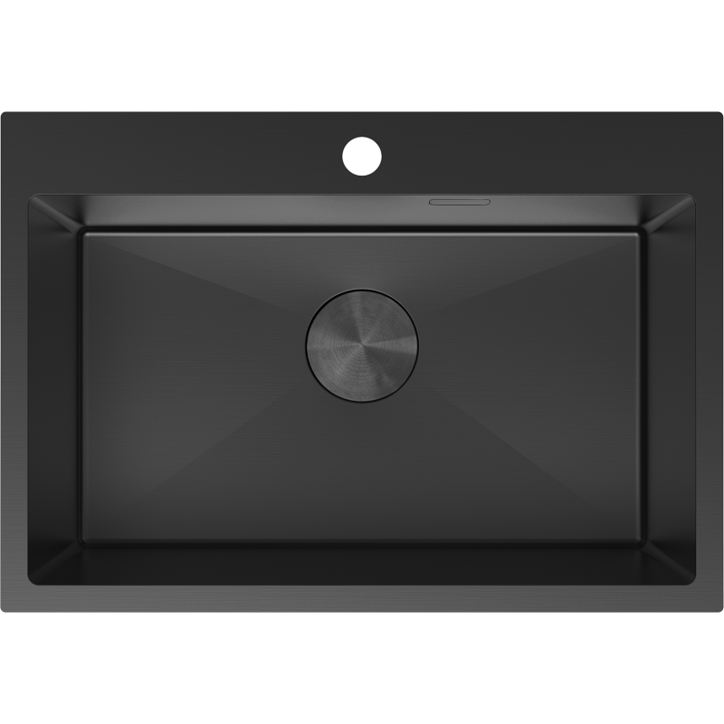 Mexen Solix Edelstahlspüle 1-Becken 650 x 450 mm, schwarz - 6403651000-70