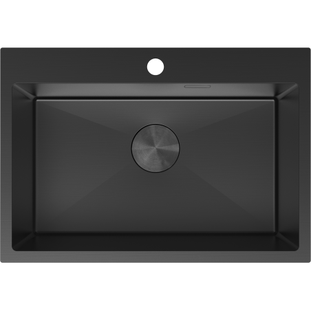 Mexen Solix Edelstahlspüle 1-Becken 650 x 450 mm, schwarz - 6403651000-70