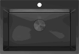 Mexen Solix Edelstahlspüle 1-Becken 650 x 450 mm, schwarz - 6403651000-70