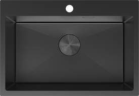 Mexen Solix lavello in acciaio inox con 1 vasca 650 x 450 mm, nero - 6403651000-70