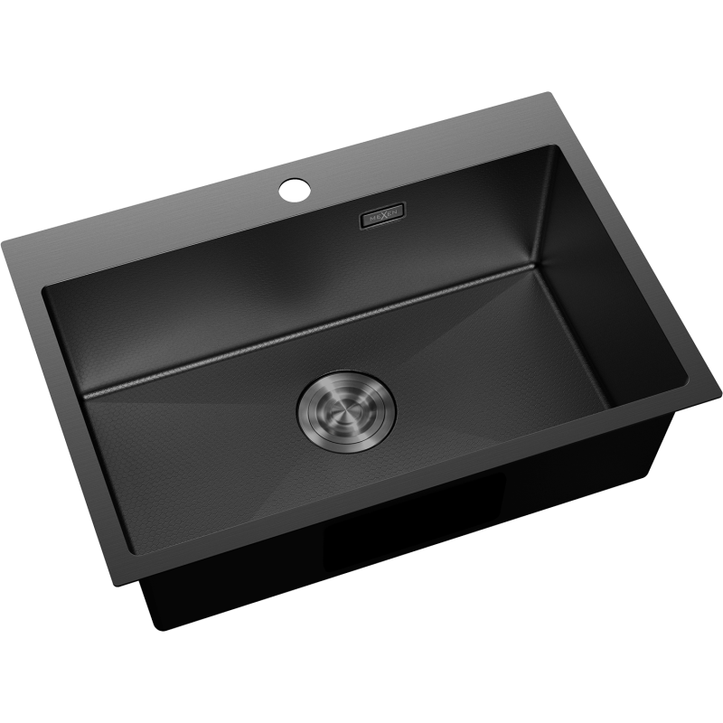 Mexen Solix lavello in acciaio inossidabile a una vasca 650 x 450 mm, nero HC - 6403651000-70HC