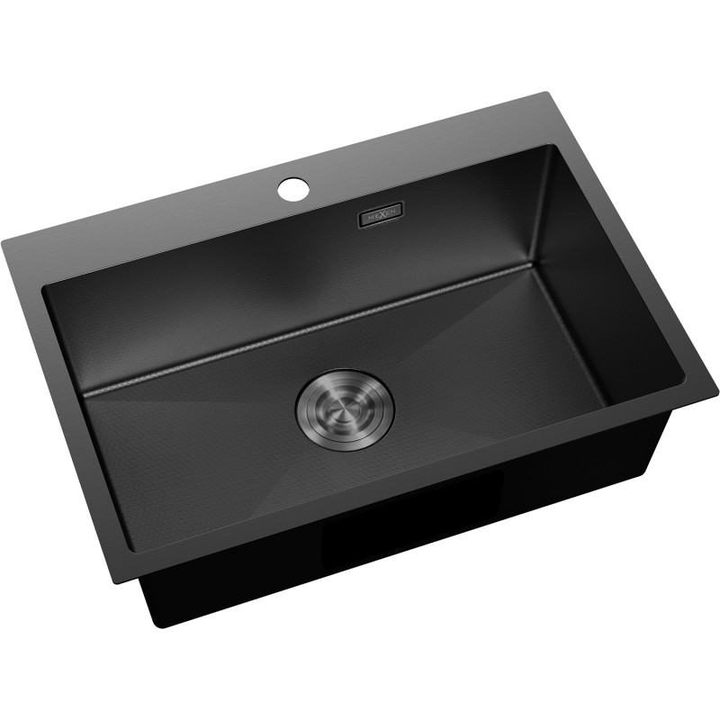 Mexen Solix steel sink 1-bowl 650 x 450 mm, black HC - 6403651000-70HC