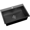 Mexen Solix Edelstahlspüle 1-becken 650 x 450 mm, schwarz HC - 6403651000-70HC