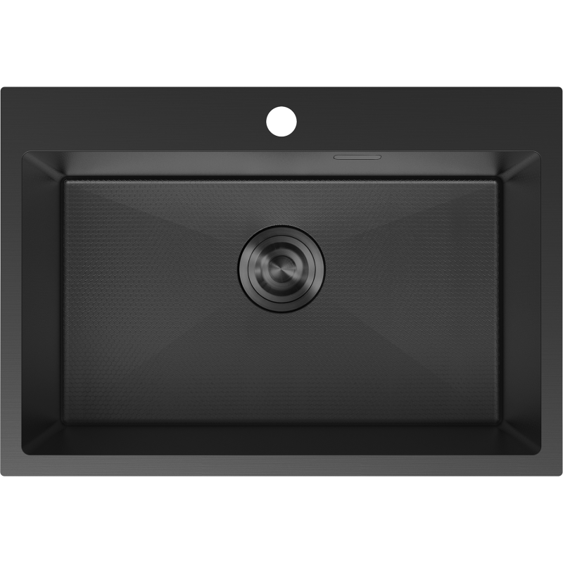 Mexen Solix lavello in acciaio inossidabile a una vasca 650 x 450 mm, nero HC - 6403651000-70HC