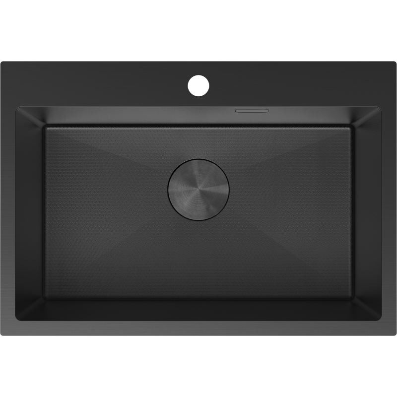 Mexen Solix Ανοξείδωτος νεροχύτης 1-θαλάμου 650 x 450 mm, μαύρος HC - 6403651000-70HC