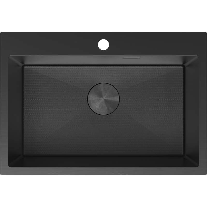 Mexen Solix teräksinen 1-allas keittiöallas 650 x 450 mm, musta HC - 6403651000-70HC