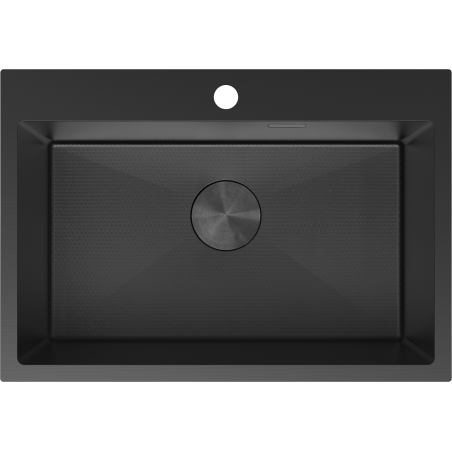 Mexen Solix lavello in acciaio inossidabile a una vasca 650 x 450 mm, nero HC - 6403651000-70HC