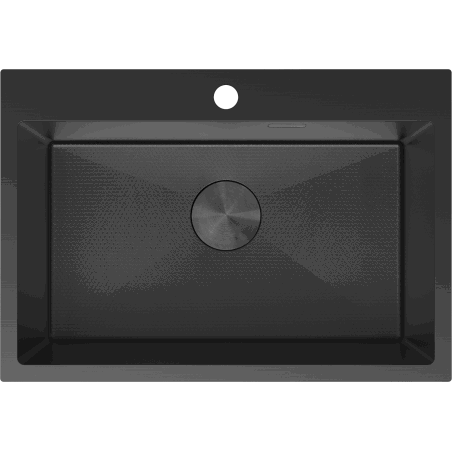 Mexen Solix steel sink 1-bowl 650 x 450 mm, black HC - 6403651000-70HC