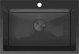 Mexen Solix Edelstahlspüle 1-beckig 650 x 450 mm, schwarz HC - 6403651000-70HC