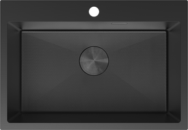 Mexen Solix tērauda izlietne ar vienu nodalījumu 650 x 450 mm, melna HC - 6403651000-70HC