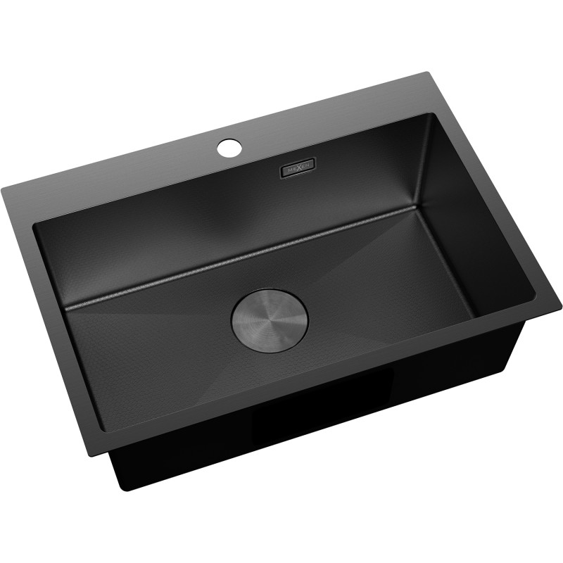 Mexen Solix čelični sudoper s 1 komorom 650 x 450 mm, crni HC - 6403651000-70HC