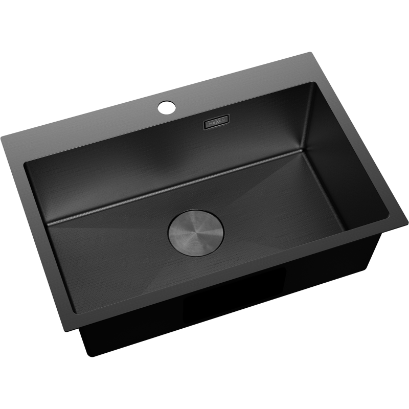 Mexen Solix Edelstahlspüle 1-beckig 650 x 450 mm, schwarz HC - 6403651000-70HC