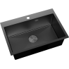 Mexen Solix Edelstahlspüle 1-becken 650 x 450 mm, schwarz HC - 6403651000-70HC