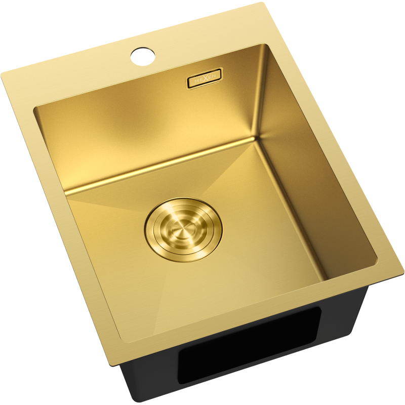 Mexen Solix roestvrijstalen spoelbak met 1 bak 400 x 500 mm, goud - 6406401000-55