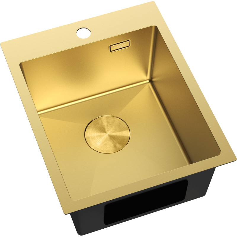 Mexen Solix fregadero de acero inoxidable de 1 seno 400 x 500 mm, dorado - 6406401000-55
