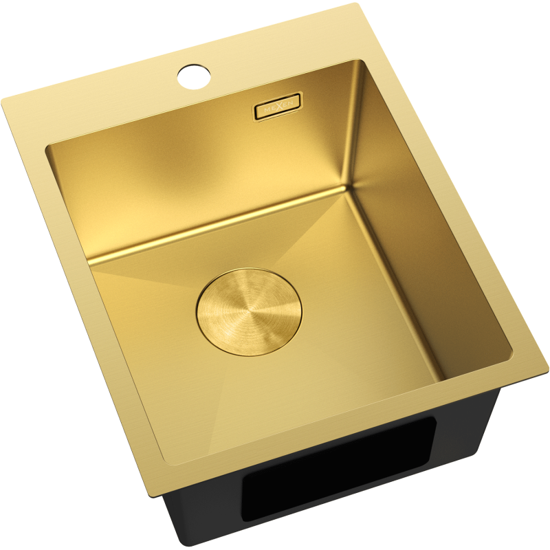 Mexen Solix teräksinen 1-allas keittiöallas 400 x 500 mm, kultainen - 6406401000-55