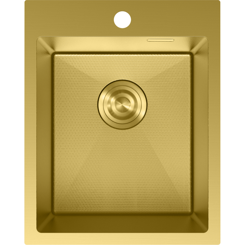Mexen Solix fregadero de acero inoxidable de 1 compartimento 400 x 500 mm, dorado HC - 6406401000-55HC