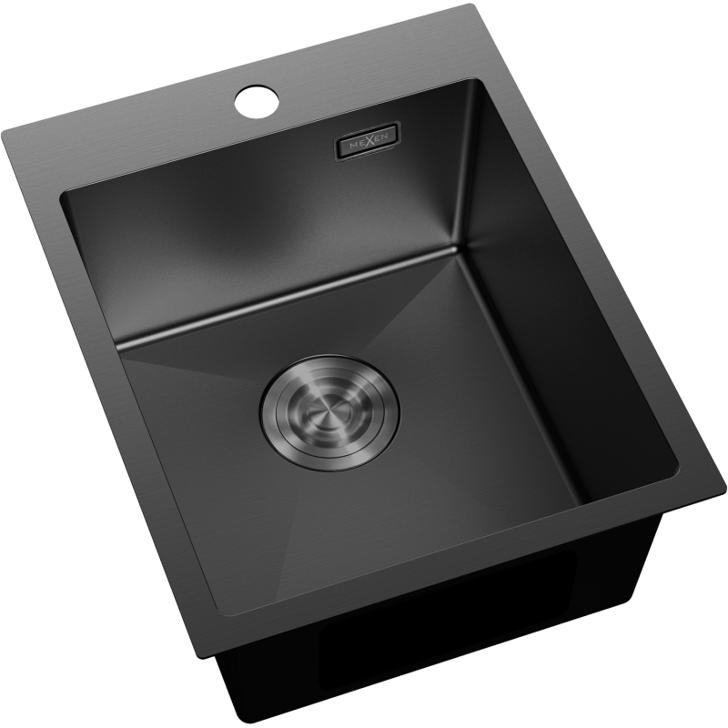 Mexen Solix fregadero de acero inoxidable de 1 compartimento 400 x 500 mm, negro - 6406401000-70