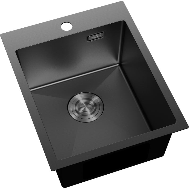 Mexen Solix teräksinen 1-lokeroinen pesuallas 400 x 500 mm, musta - 6406401000-70