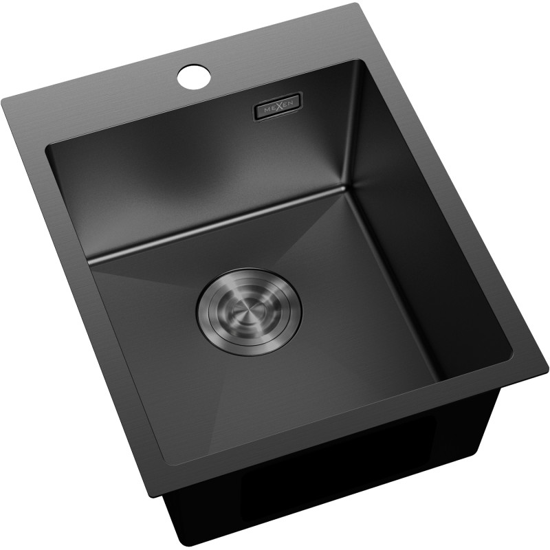 Mexen Solix terasest köögivalamu, 1-kambriline, 400 x 500 mm, must - 6406401000-70