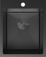 Mexen Solix svart HC rostfri diskbänk, 1-fack, 400 x 500 mm - 6406401000-70HC