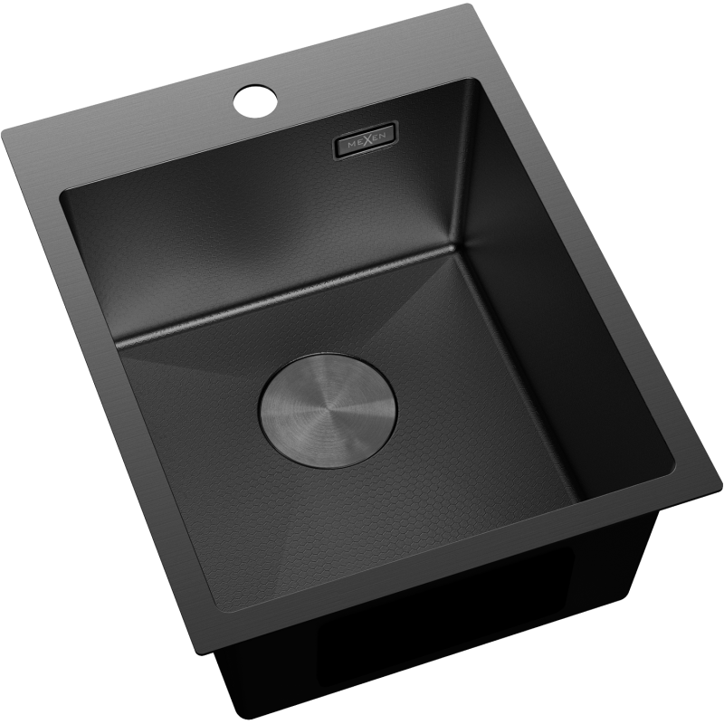 Mexen Solix νεροχύτης μονός από ανοξείδωτο ατσάλι 400 x 500 mm, μαύρο HC - 6406401000-70HC
